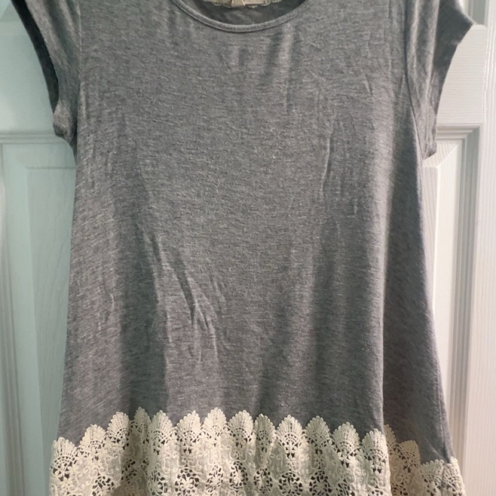 Rewind Brand Gray Shirt with Lace